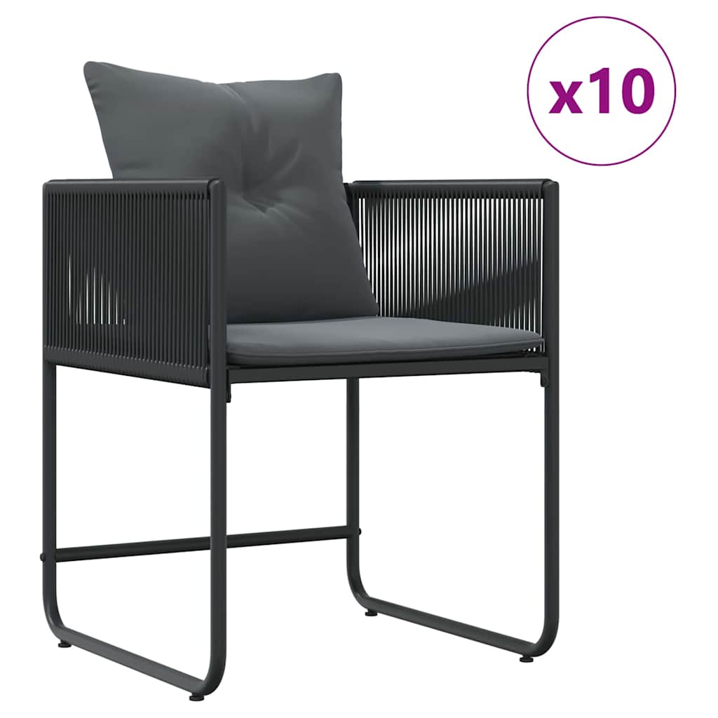 Have Spisebordssæt 11 pcs Sort Stål