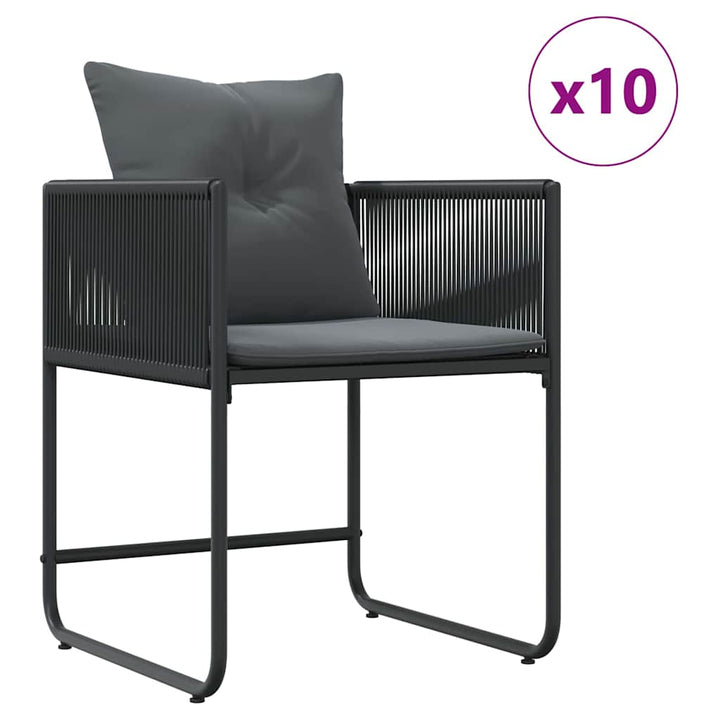 Have Spisebordssæt 11 pcs Sort Stål