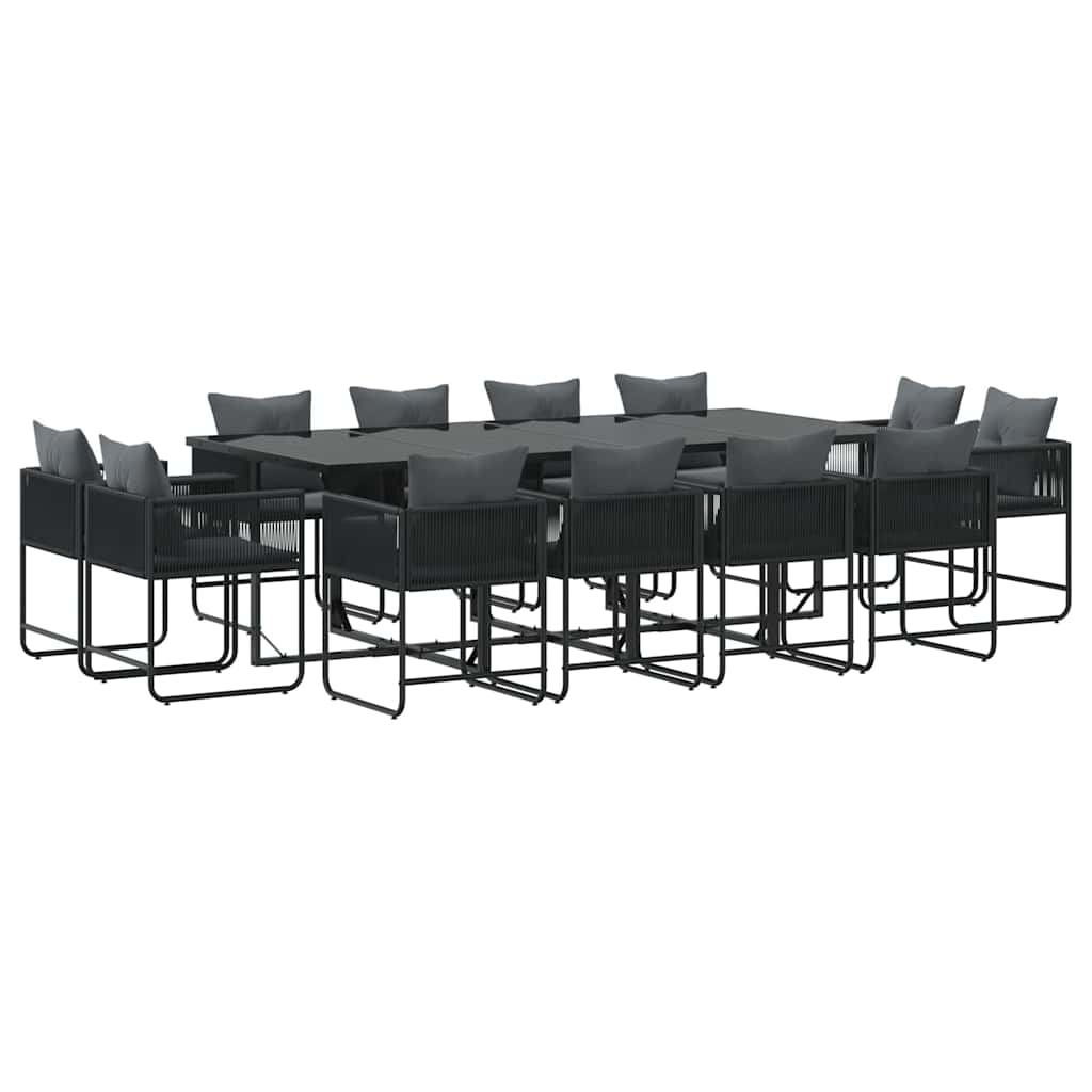 Have Spisebordssæt 13 pcs Sort Stål