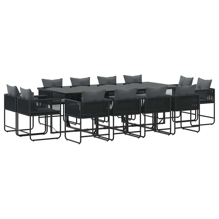 Have Spisebordssæt 13 pcs Sort Stål