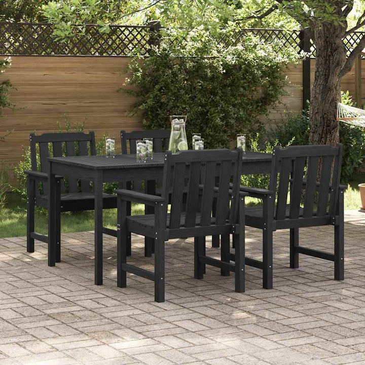 Havemøbel spise stol 4 pcs Sort 65.5 x 55.5 x 88cm Plastik