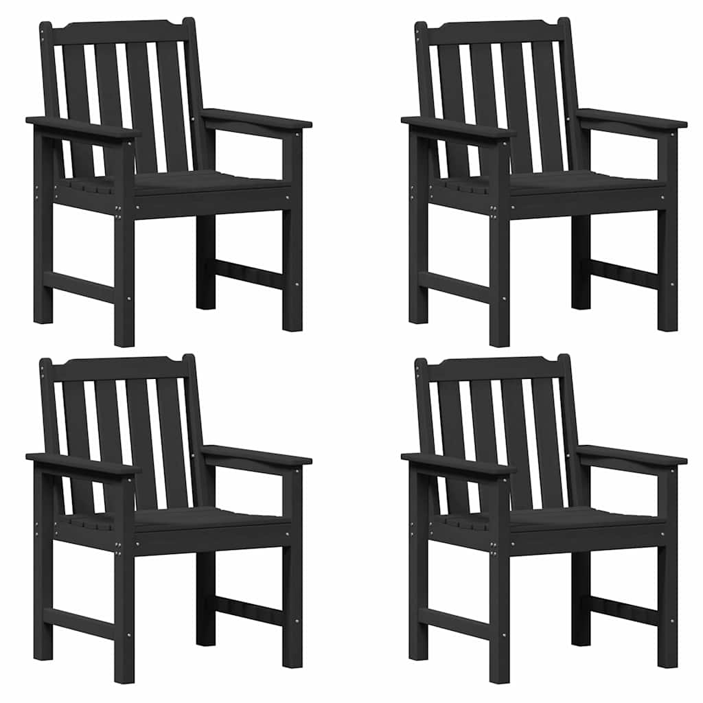 Havemøbel spise stol 4 pcs Sort 65.5 x 55.5 x 88cm Plastik