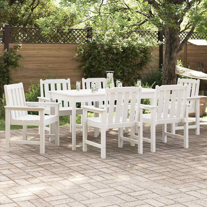 Havemøbel spise stol 6 pcs Hvid 65.5 x 55.5 x 88cm Plastik