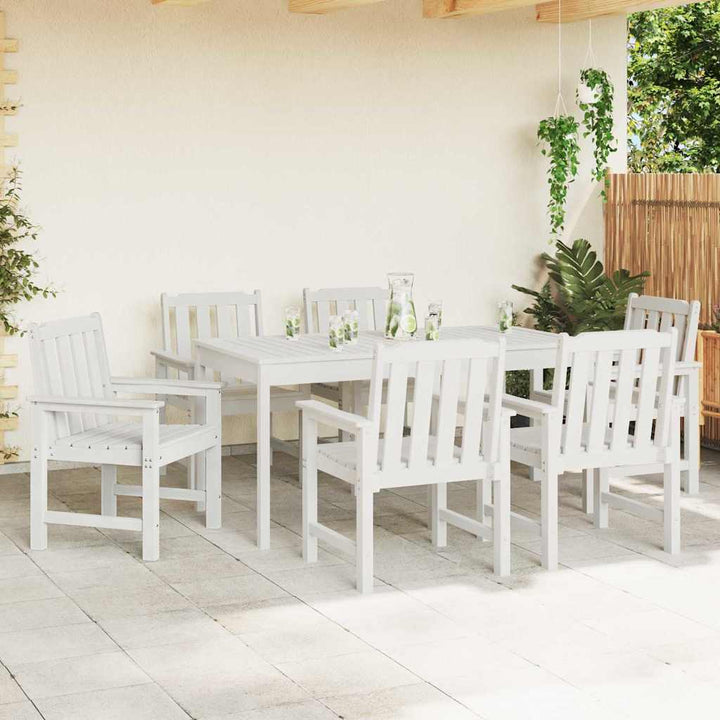 Havemøbel spise stol 6 pcs Hvid 65.5 x 55.5 x 88cm Plastik