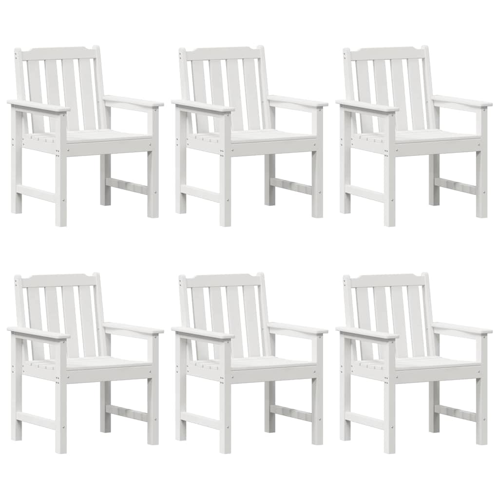 Havemøbel spise stol 6 pcs Hvid 65.5 x 55.5 x 88cm Plastik
