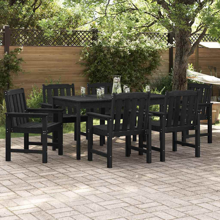 Havemøbel spise stol 6 pcs Sort 65.5 x 55.5 x 88cm Plastik