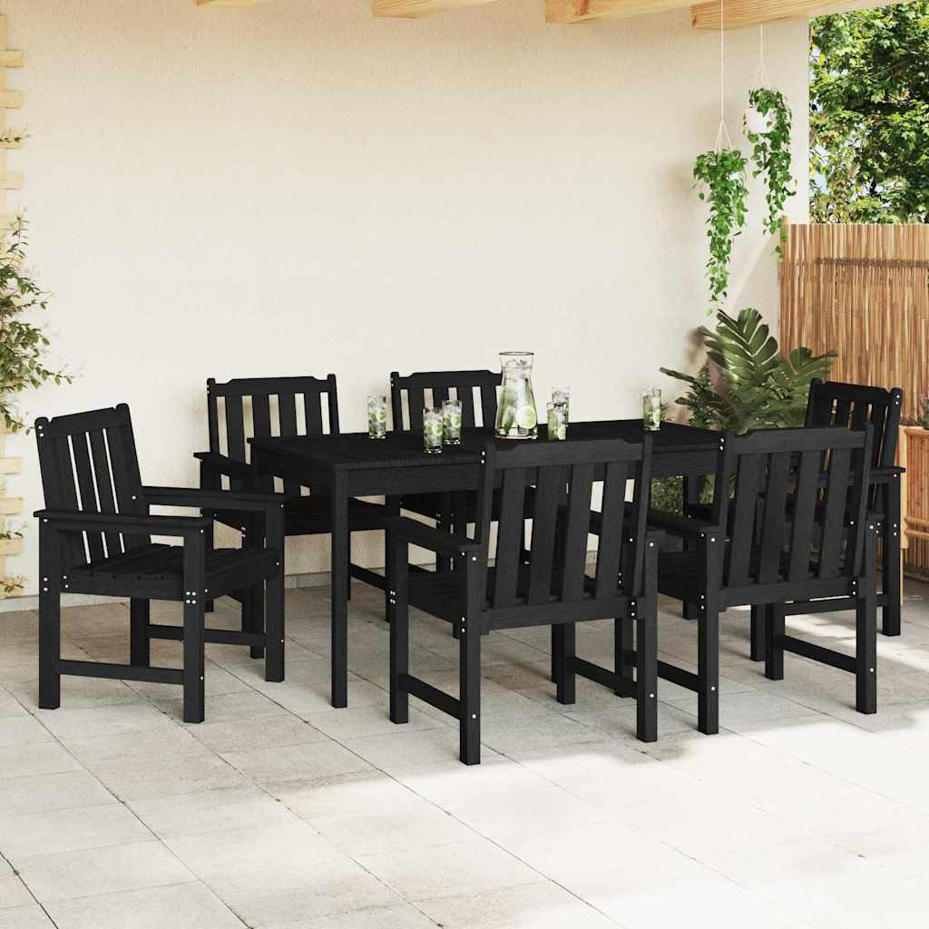 Havemøbel spise stol 6 pcs Sort 65.5 x 55.5 x 88cm Plastik