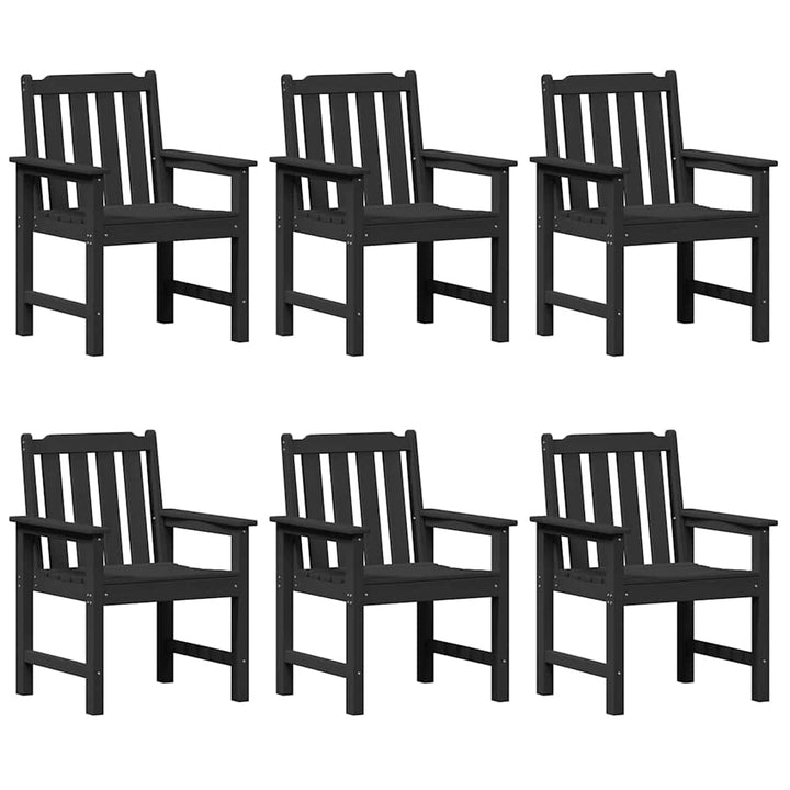 Havemøbel spise stol 6 pcs Sort 65.5 x 55.5 x 88cm Plastik