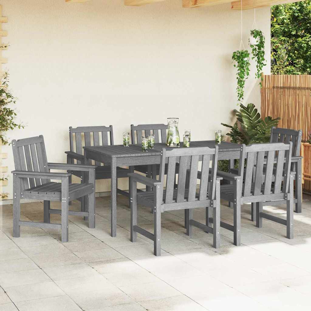 Havemøbel spise stol 6 pcs Lysegrå 65.5 x 55.5 x 88cm Plastik