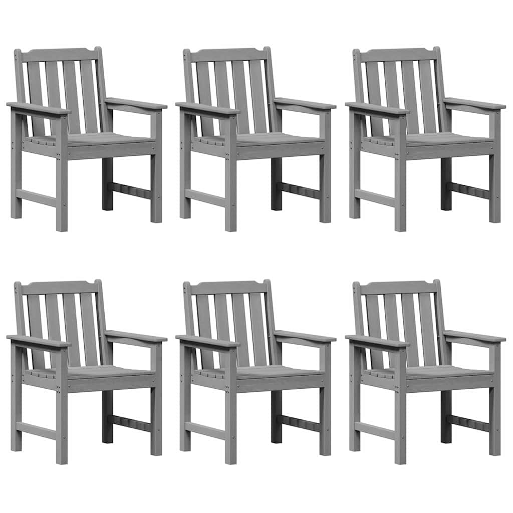 Havemøbel spise stol 6 pcs Lysegrå 65.5 x 55.5 x 88cm Plastik