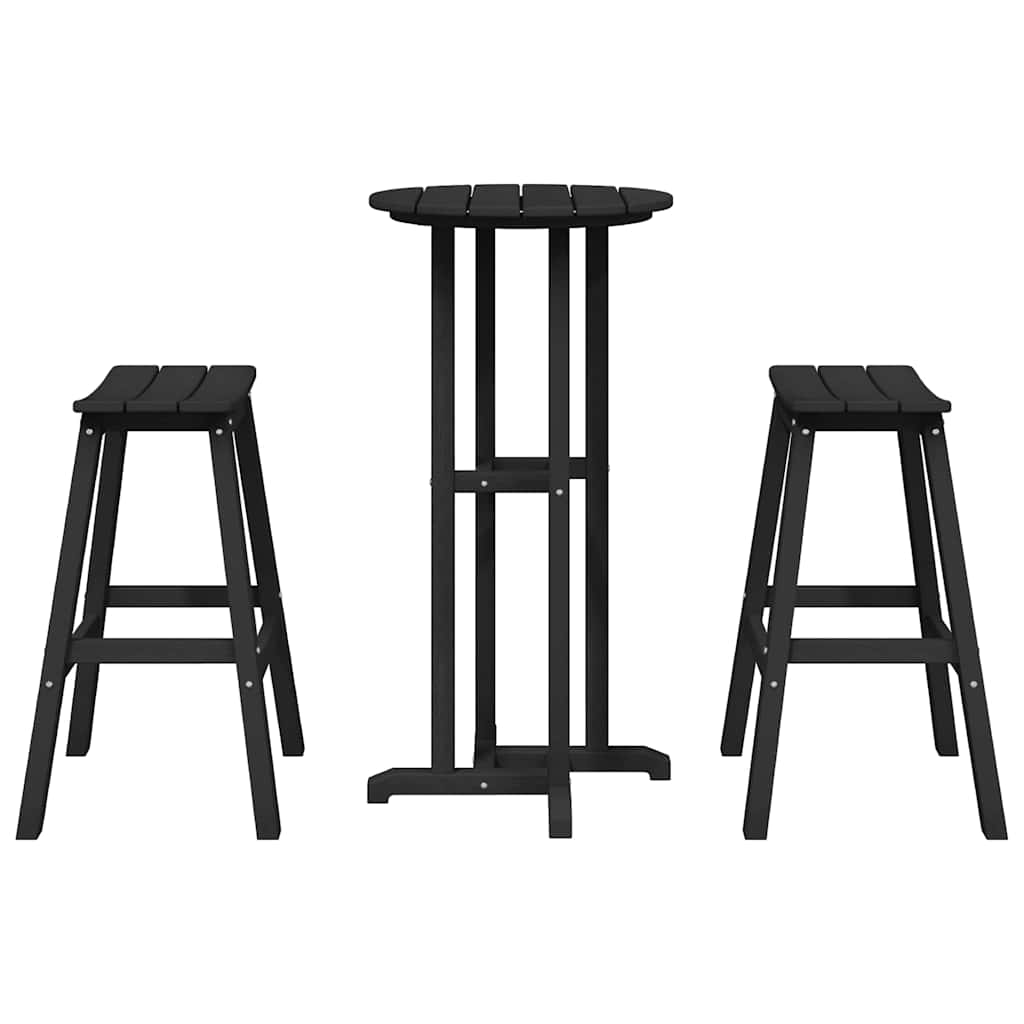 Have bar sæt 3 pcs Sort HDPE