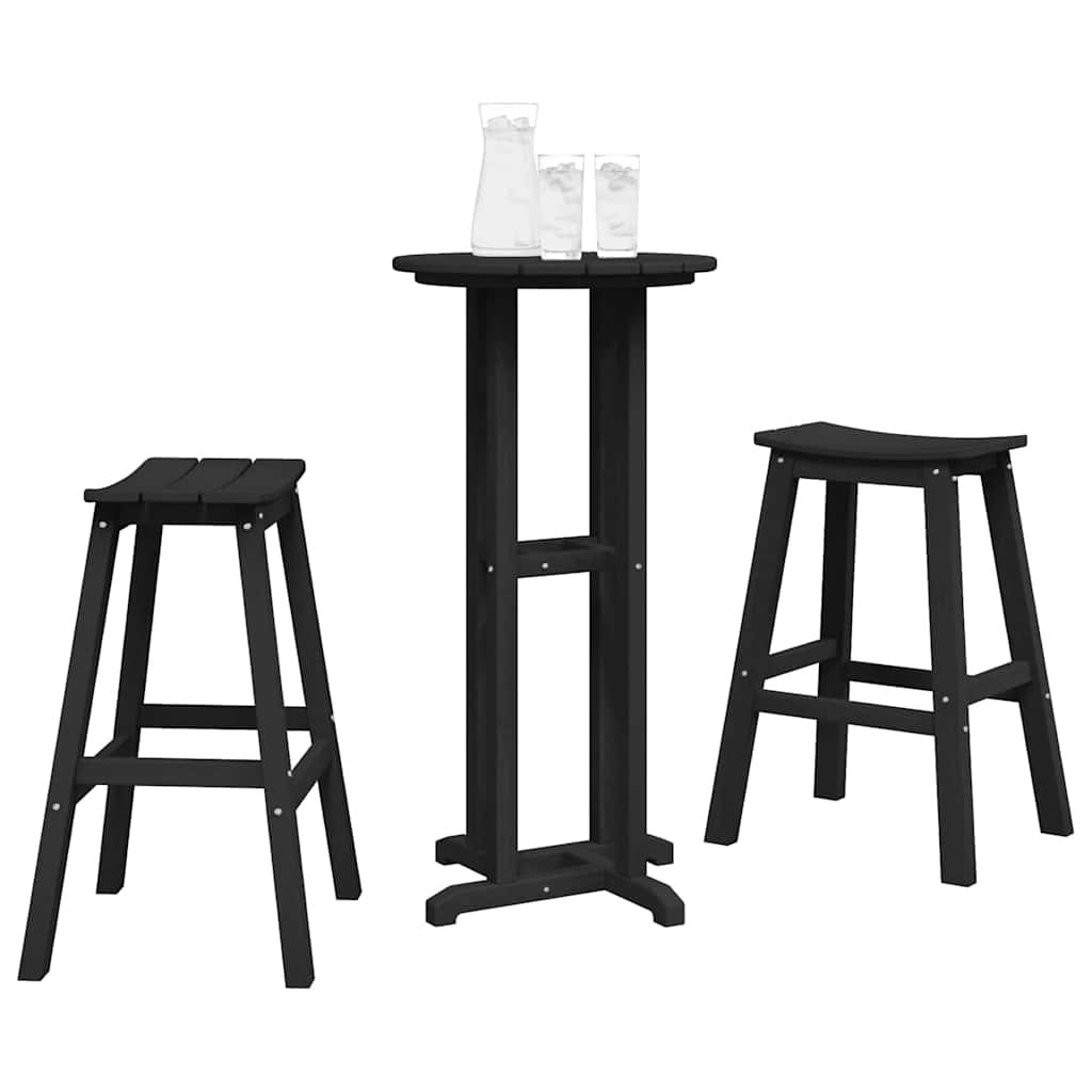 Have bar sæt 3 pcs Sort HDPE