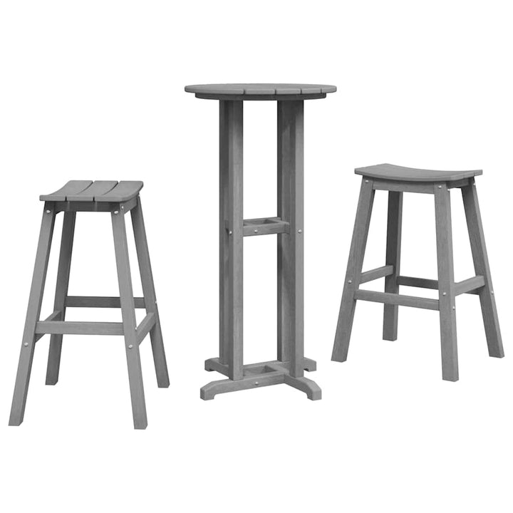 Have bar sæt 3 pcs Lysegrå HDPE