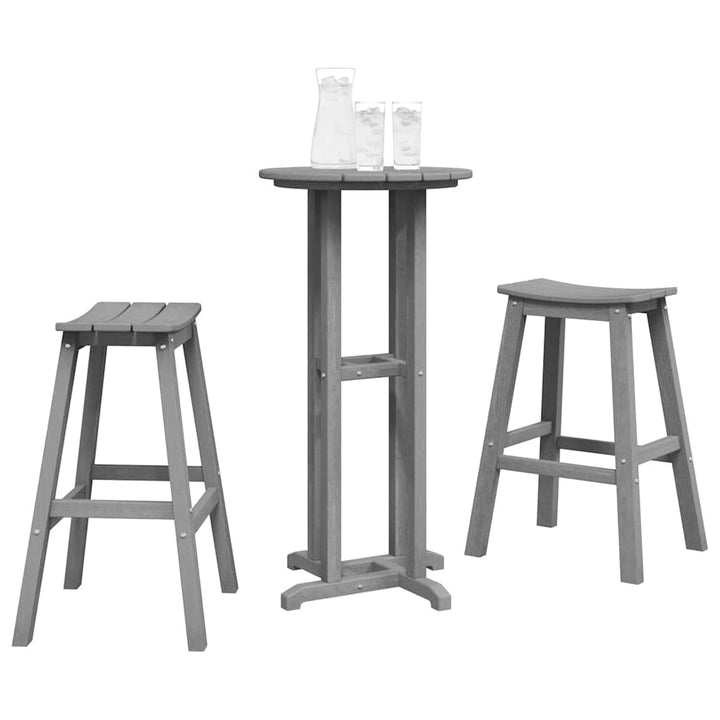 Have bar sæt 3 pcs Lysegrå HDPE