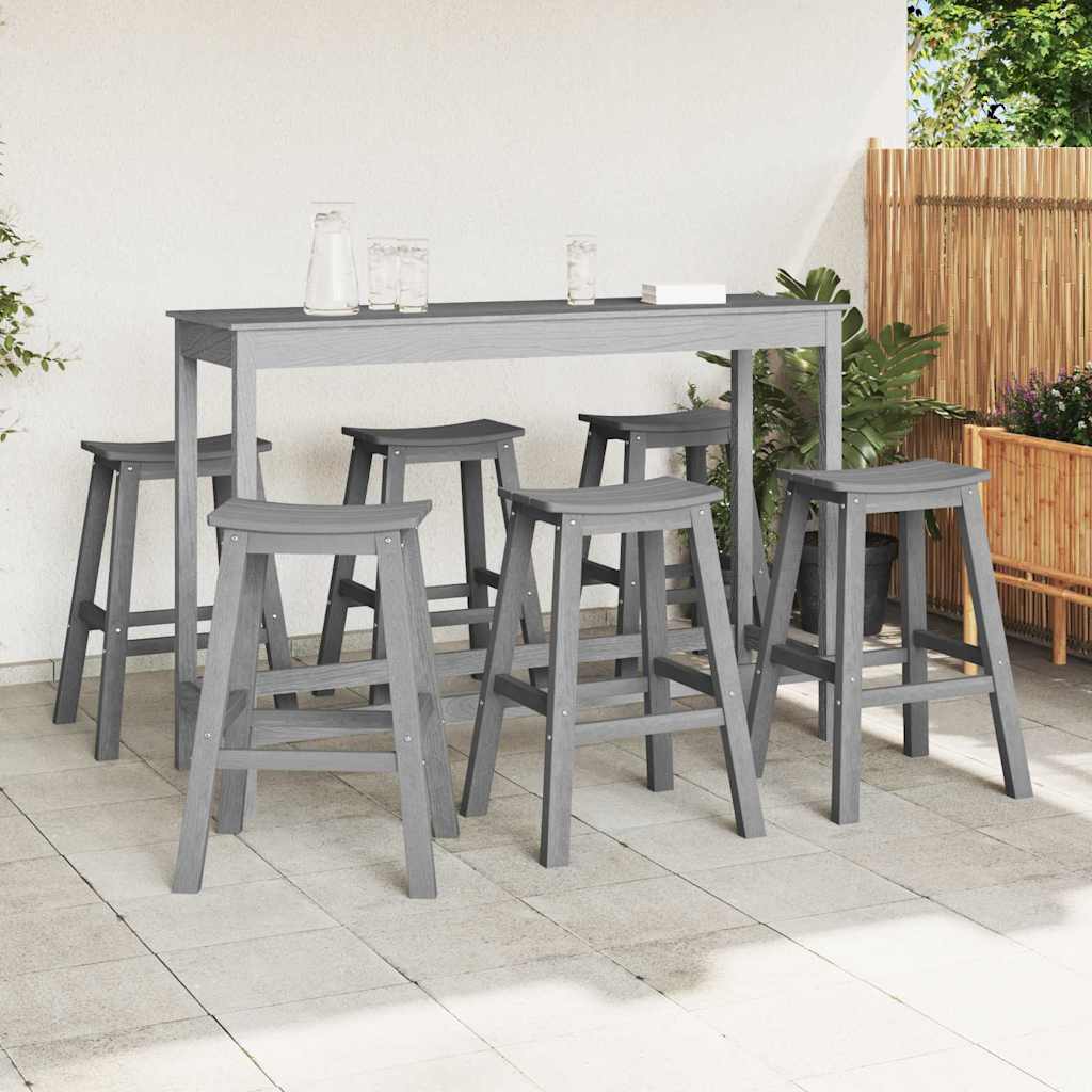 Have bar sæt 6 pcs Lysegrå HDPE