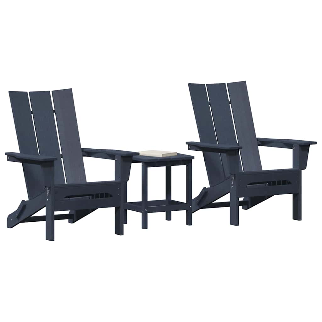 Havemøbler til lounge 3 pcs Marineblå 38 x 38 x 46cm Plastik
