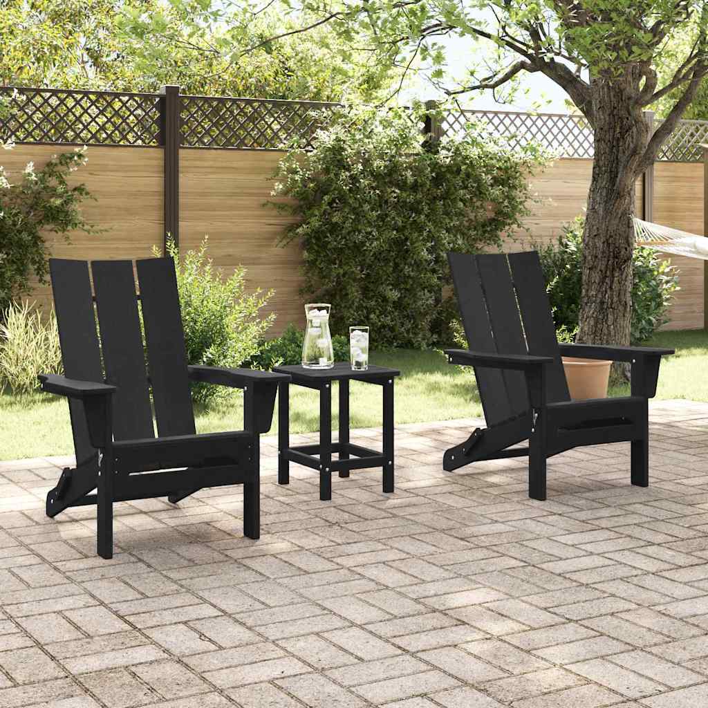 Havemøbler til lounge 3 pcs Sort 38 x 38 x 46cm Plastik