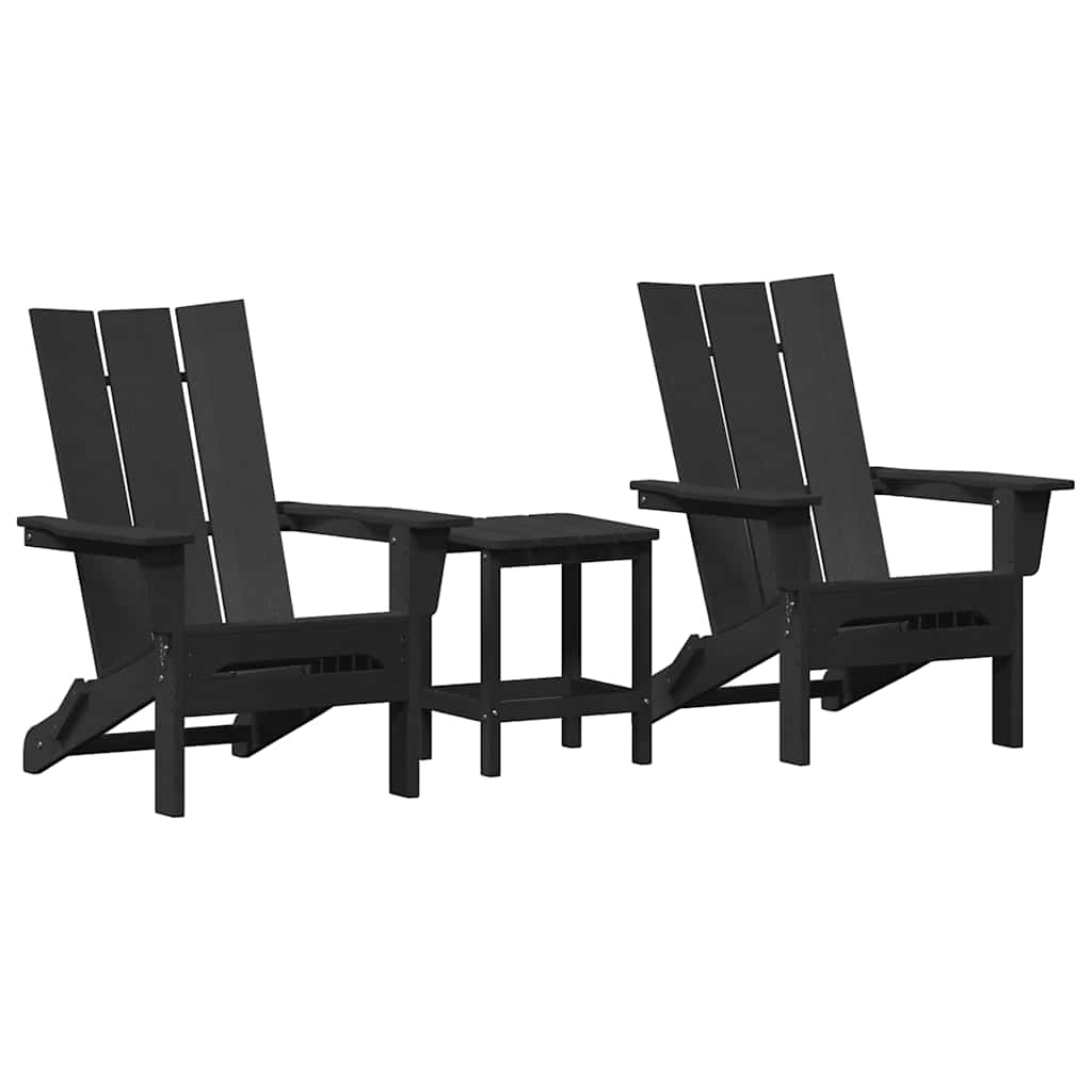 Havemøbler til lounge 3 pcs Sort 38 x 38 x 46cm Plastik