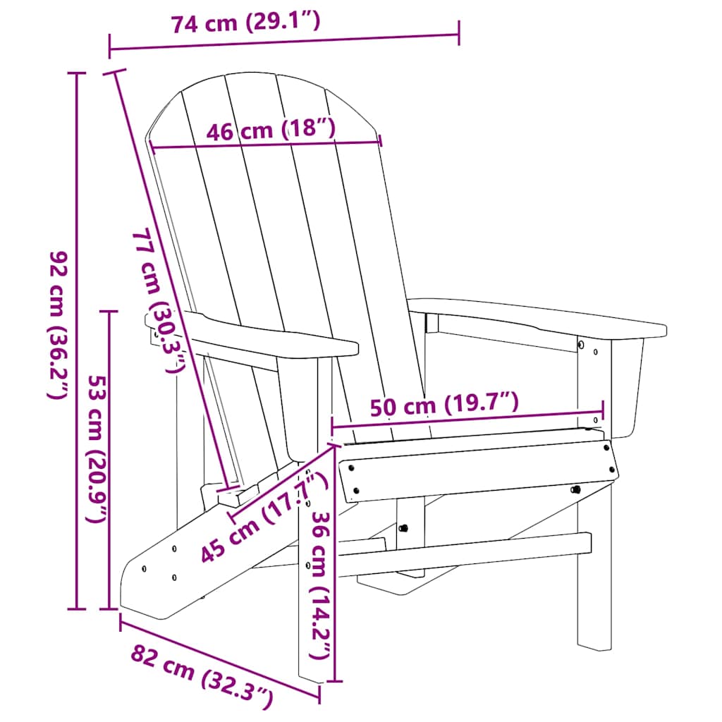 Havemøbler til lounge 2 pcs Hvid 74 x 82 x 90cm Polyethylen