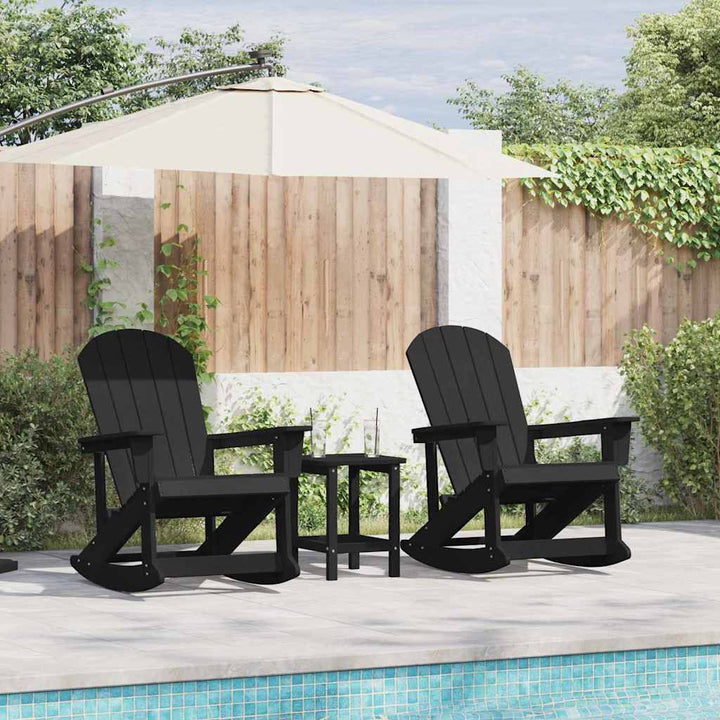 Adirondack Gyngestole 2 pcs Sort HDPE