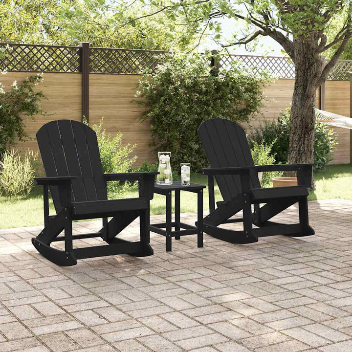 Adirondack Gyngestole 2 pcs Sort HDPE