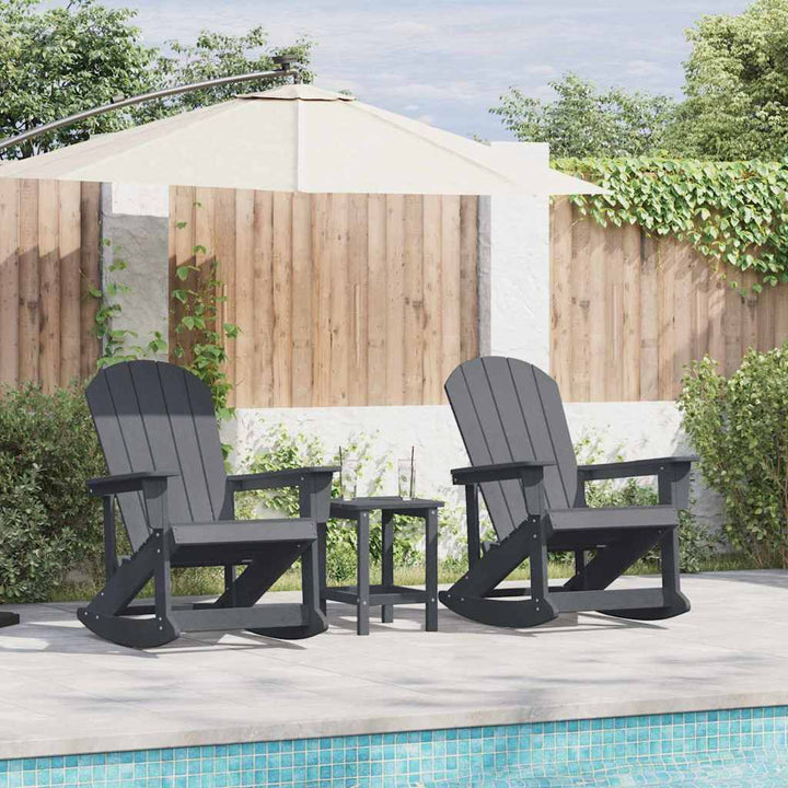 Adirondack Gyngestole 2 pcs Lysegrå HDPE