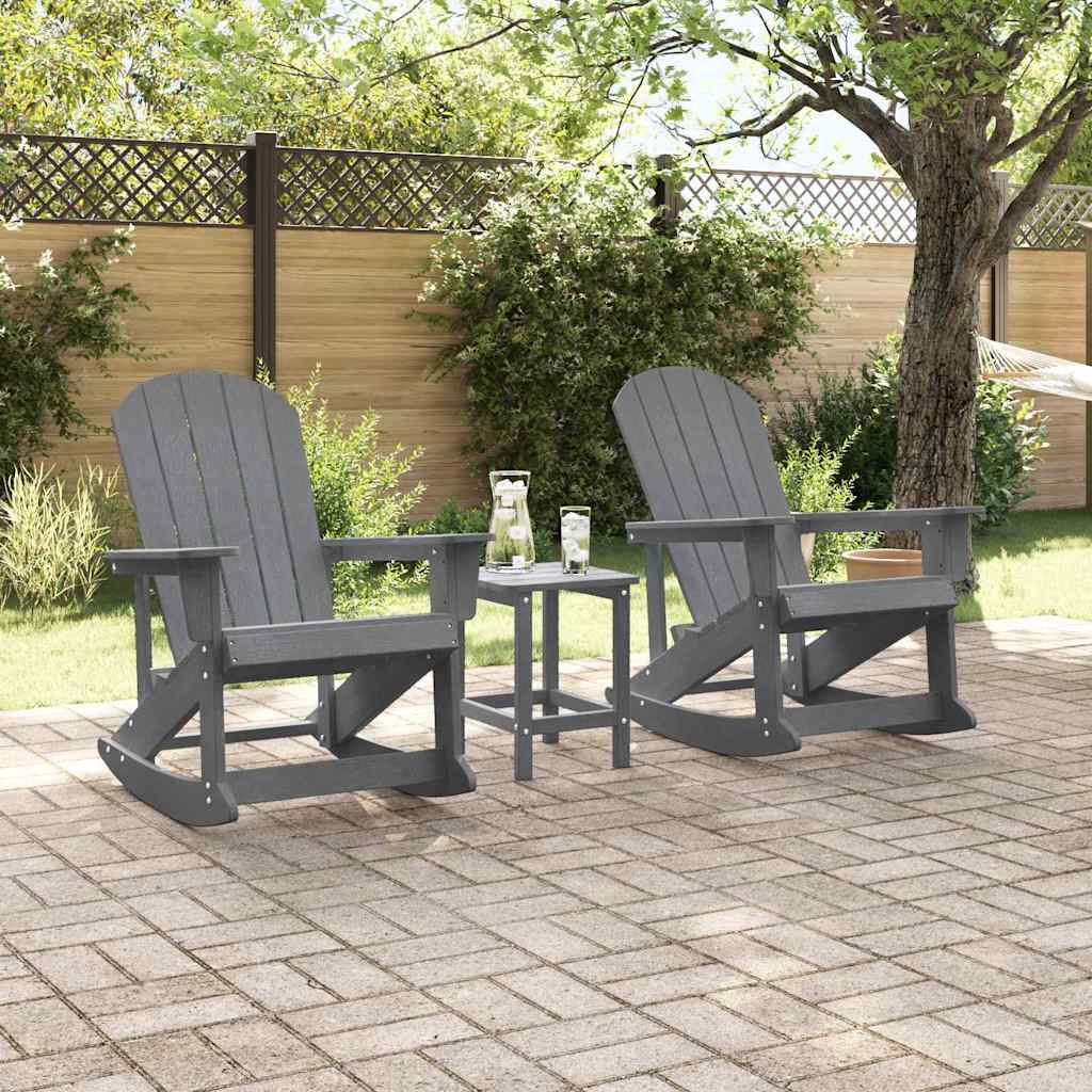 Adirondack Gyngestole 2 pcs Lysegrå HDPE
