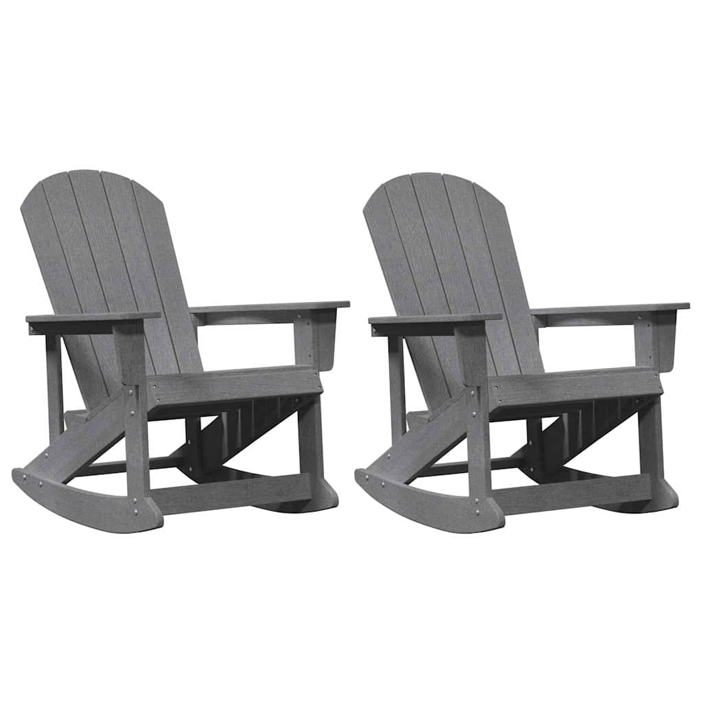 Adirondack Gyngestole 2 pcs Lysegrå HDPE
