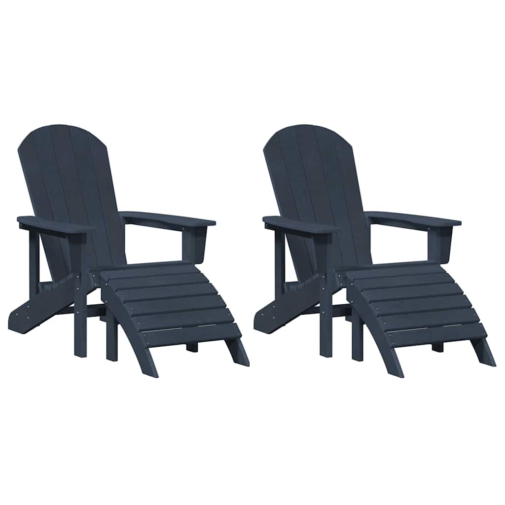 Havemøbler til lounge 2 pcs Marineblå 74 x 82 x 90cm Plastik