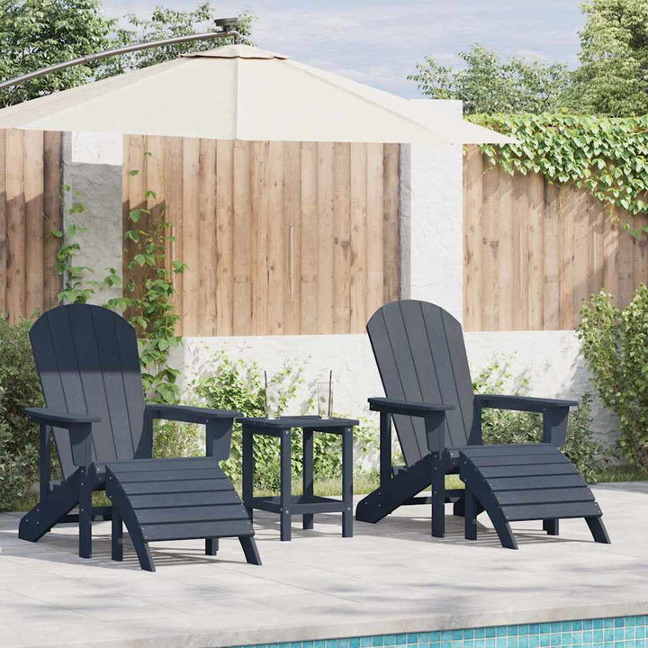 Havemøbler til lounge 3 pcs Marineblå 38 x 38 x 46cm Plastik