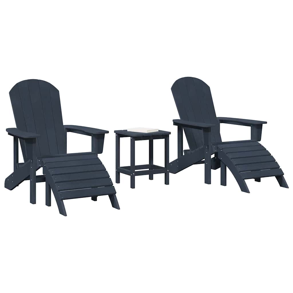 Havemøbler til lounge 3 pcs Marineblå 38 x 38 x 46cm Plastik