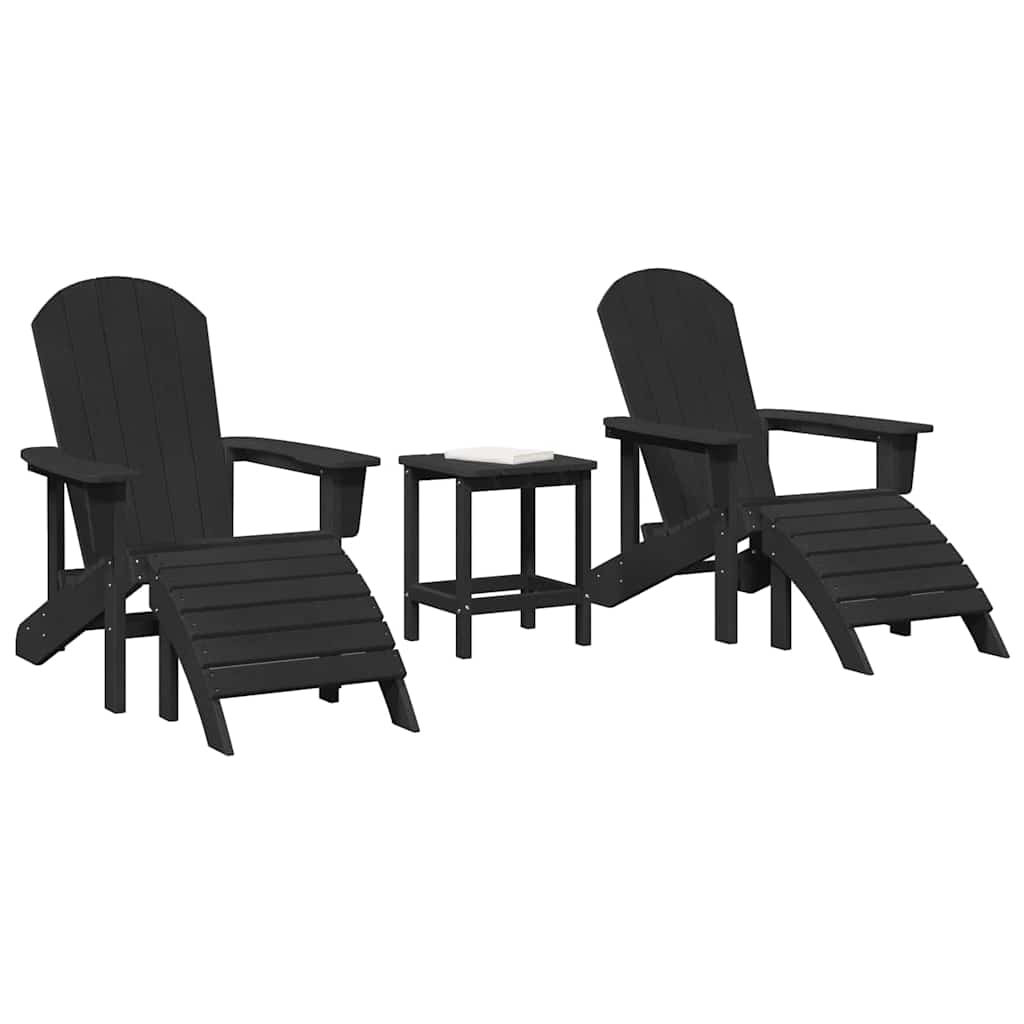 Havemøbler til lounge 3 pcs Sort 38 x 38 x 46cm Plastik