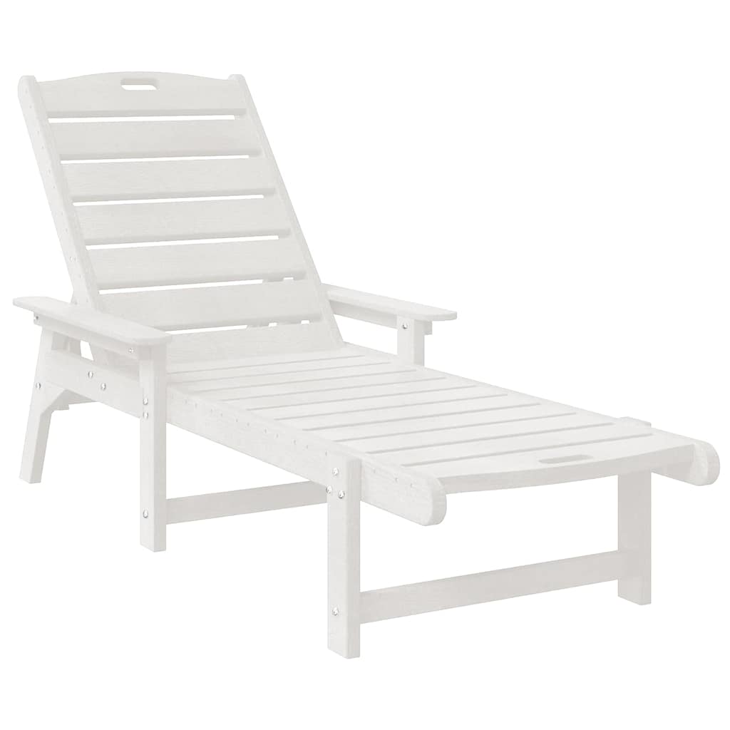 Havemøbler til lounge 2 pcs Hvid 53 x 195.5 x 30cm Polyethylen