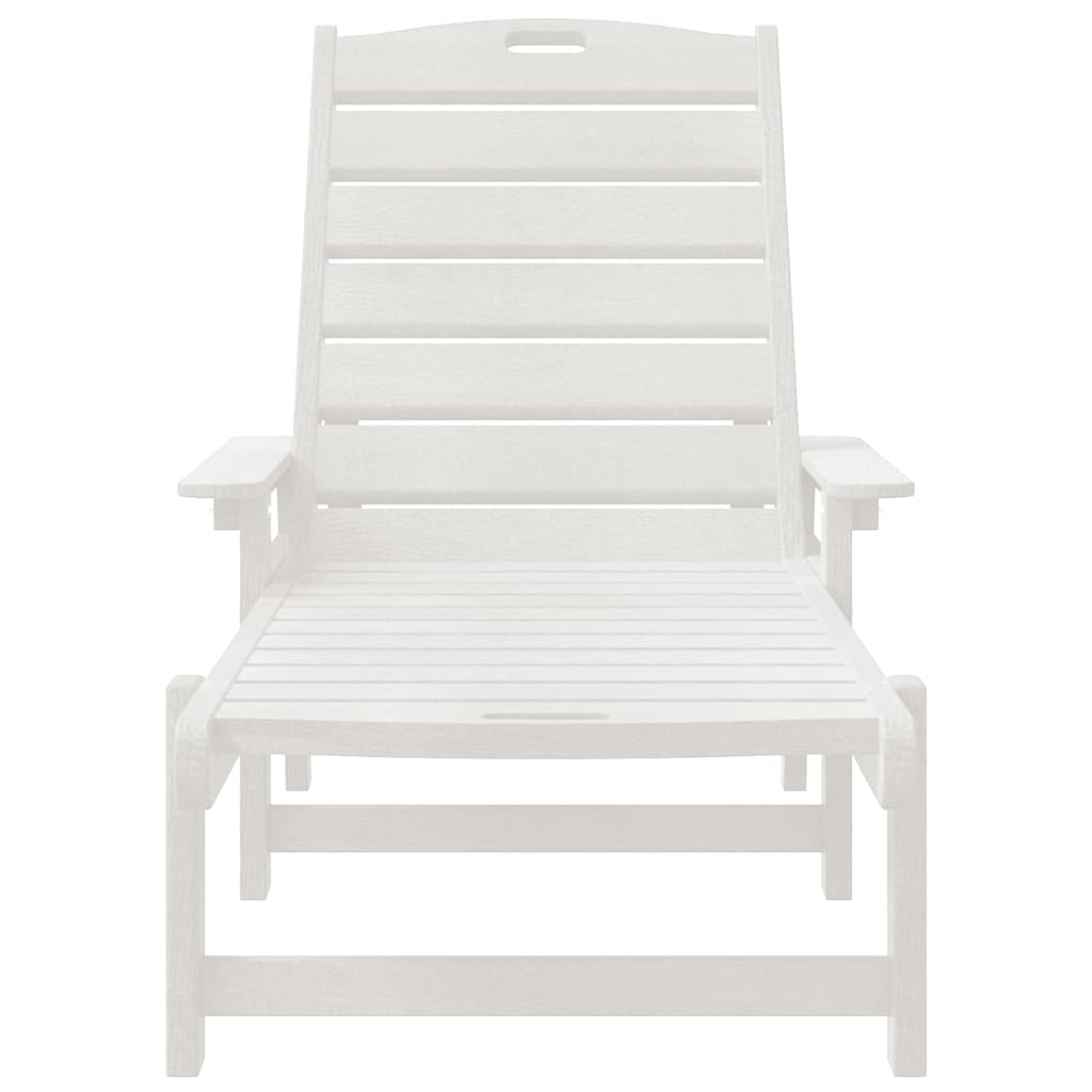 Havemøbler til lounge 2 pcs Hvid 53 x 195.5 x 30cm Polyethylen