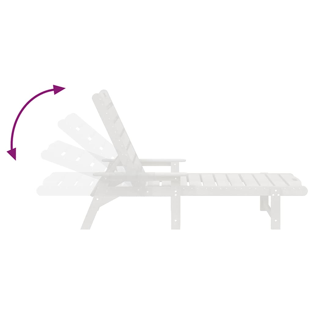 Havemøbler til lounge 2 pcs Hvid 53 x 195.5 x 30cm Polyethylen
