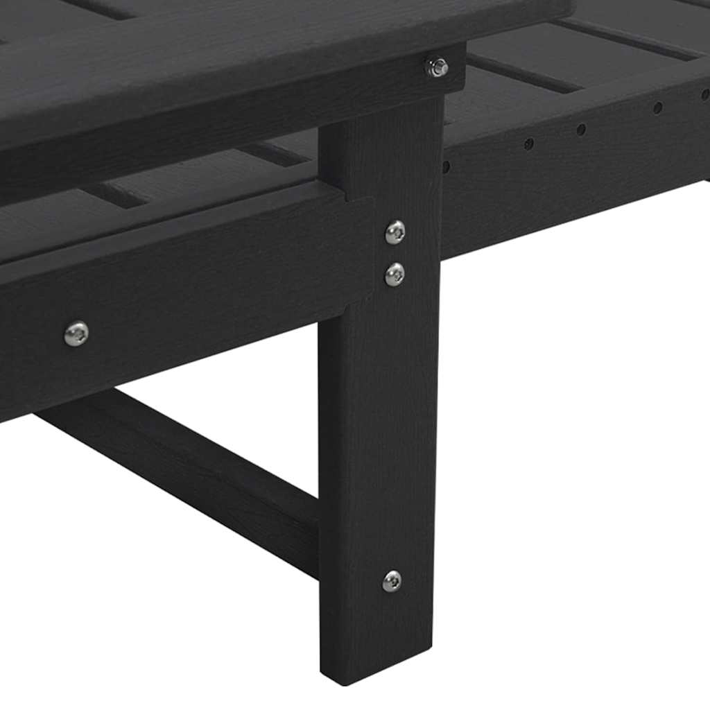 Havemøbler til lounge 2 pcs Sort 53 x 195.5 x 30cm Polyethylen