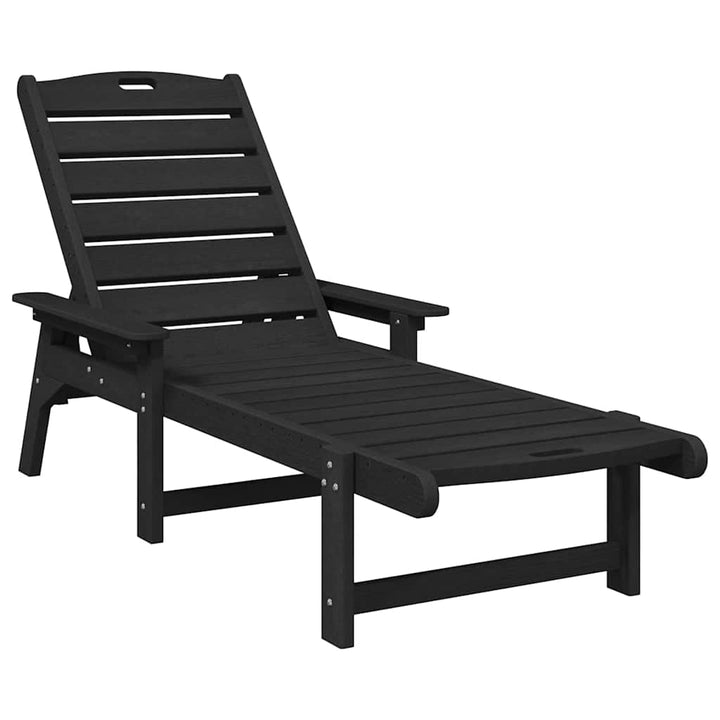 Havemøbler til lounge 2 pcs Sort 53 x 195.5 x 30cm Polyethylen