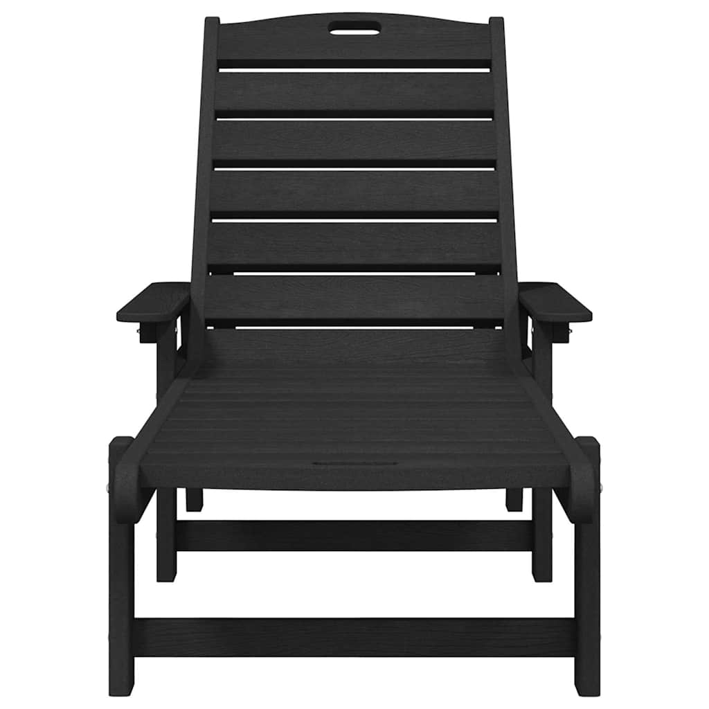 Havemøbler til lounge 2 pcs Sort 53 x 195.5 x 30cm Polyethylen