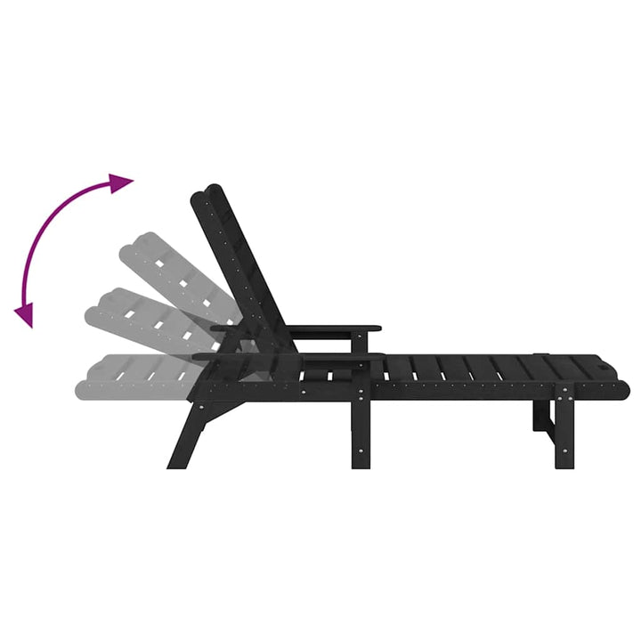 Havemøbler til lounge 2 pcs Sort 53 x 195.5 x 30cm Polyethylen