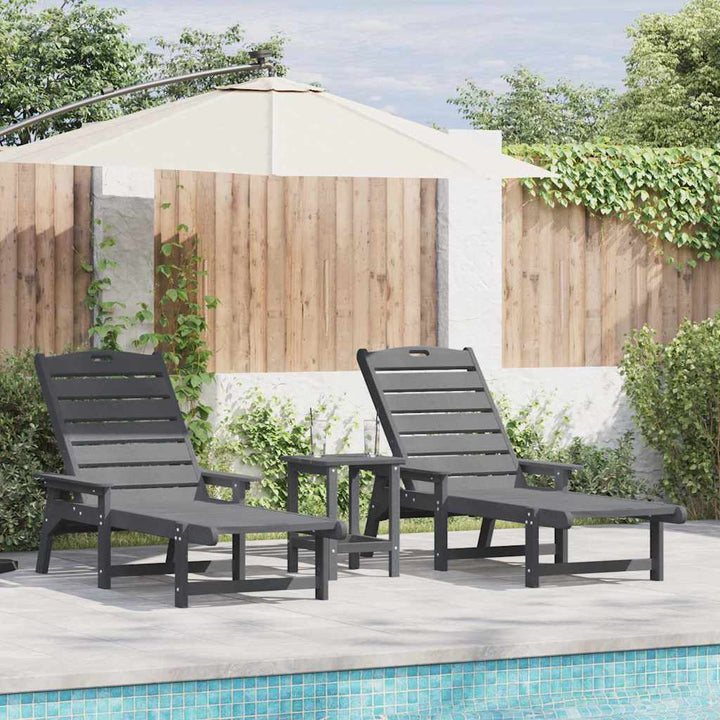 Havemøbler til lounge 2-person 2 pcs Lysegrå 53 x 195.5 x 30cm