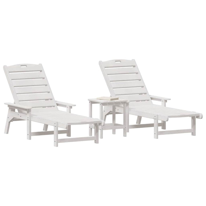 Havemøbler til lounge 3 pcs Hvid 38 x 38 x 46cm Polyethylen