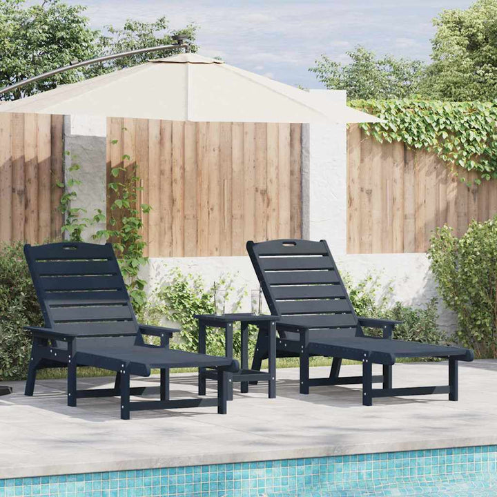 Havemøbler til lounge 2-person 3 pcs Marineblå 38 x 38 x 46cm
