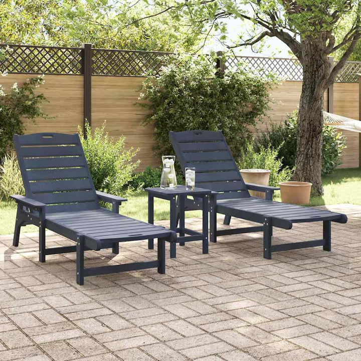 Havemøbler til lounge 2-person 3 pcs Marineblå 38 x 38 x 46cm
