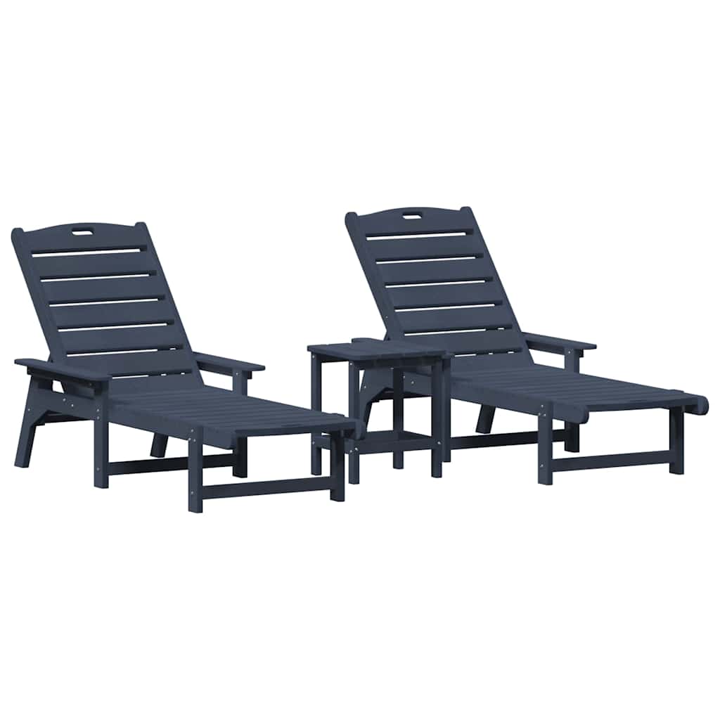 Havemøbler til lounge 2-person 3 pcs Marineblå 38 x 38 x 46cm