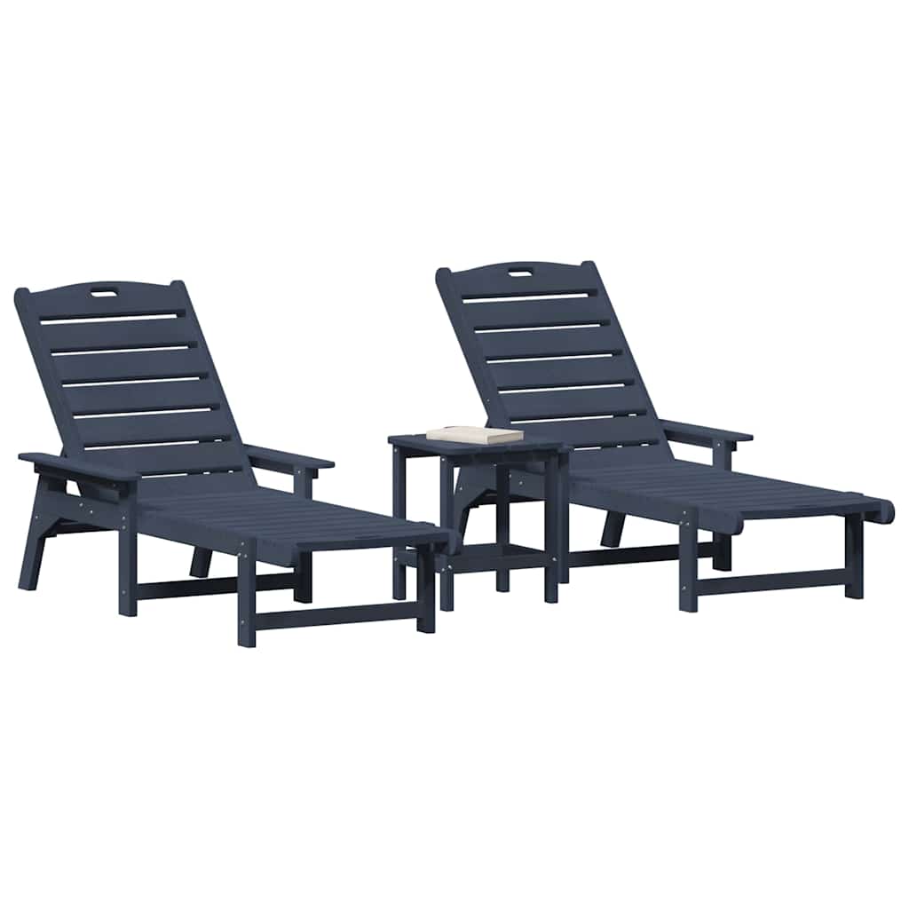 Havemøbler til lounge 2-person 3 pcs Marineblå 38 x 38 x 46cm