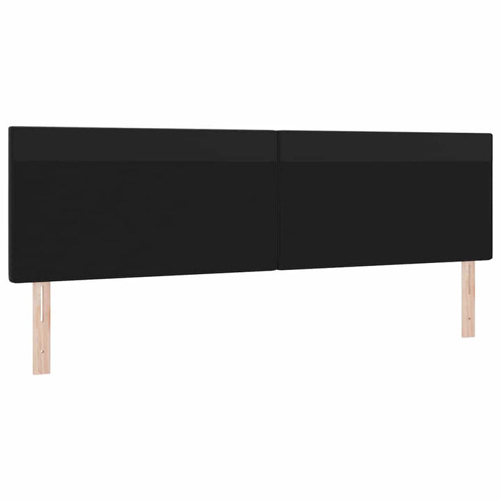Hovedgærde med LED -strimmellys Vægmonteret Sort 200 cm PVC