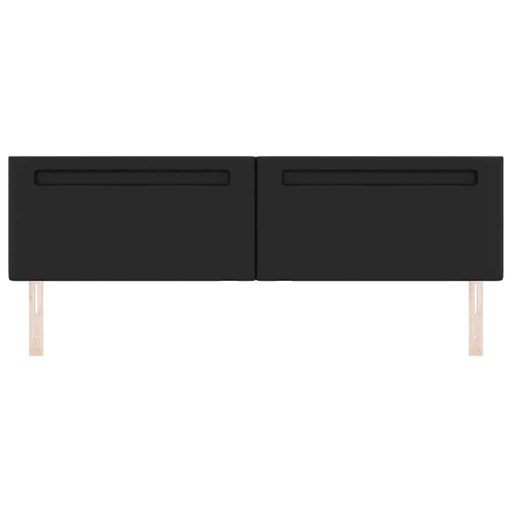 Hovedgærde med LED -strimmellys Vægmonteret Sort 200 cm PVC