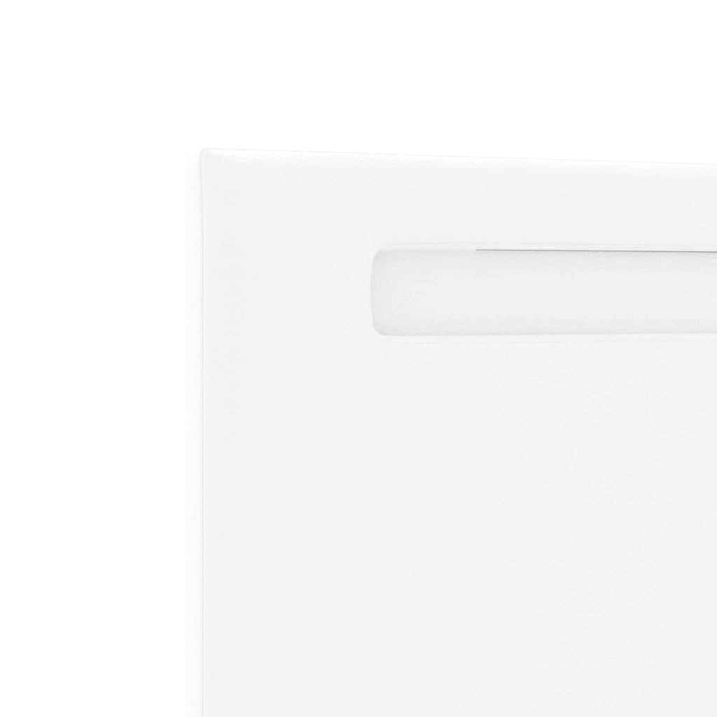 Hovedgærde med LED -strimmellys Vægmonteret Hvid 200 cm PVC