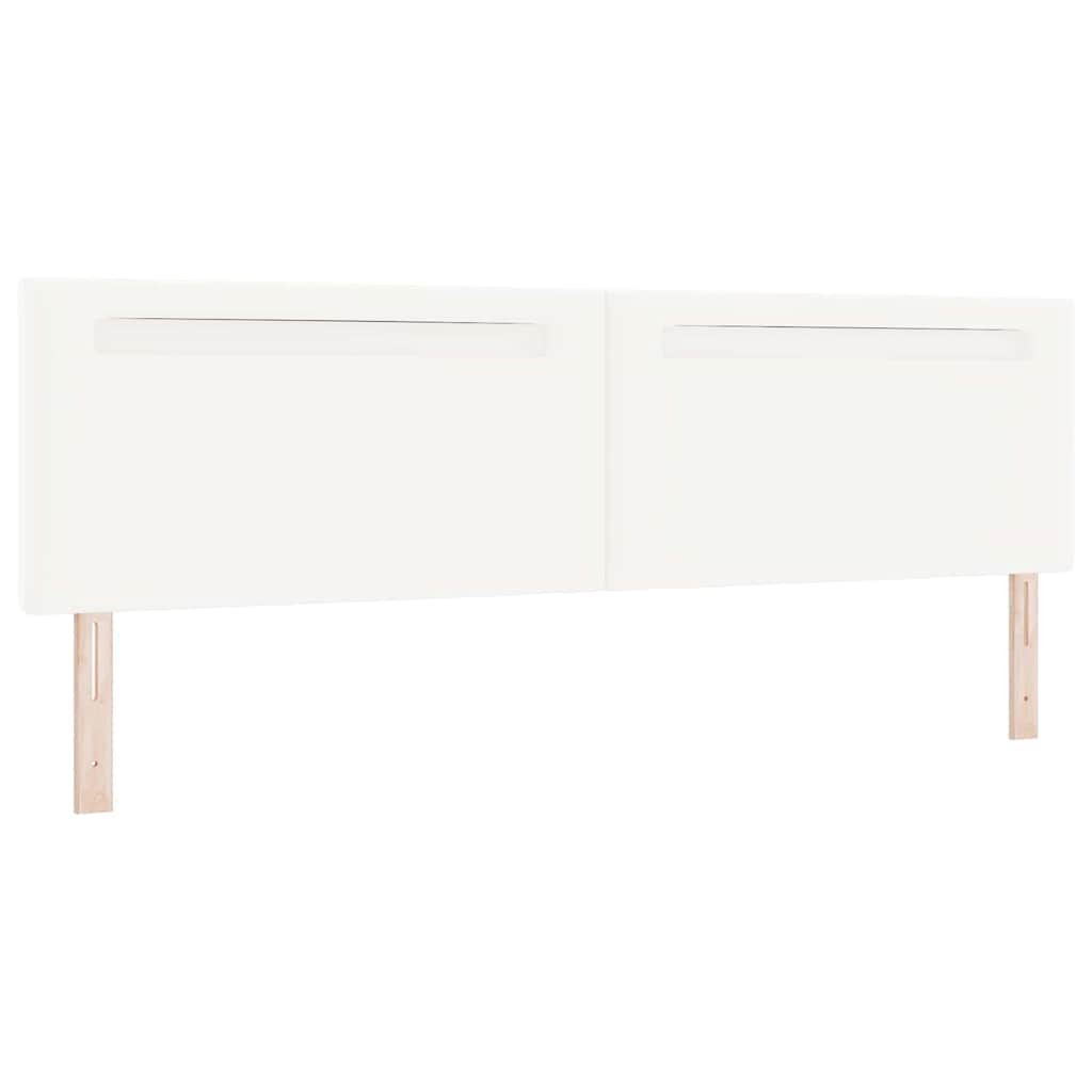 Hovedgærde med LED -strimmellys Vægmonteret Hvid 200 cm PVC