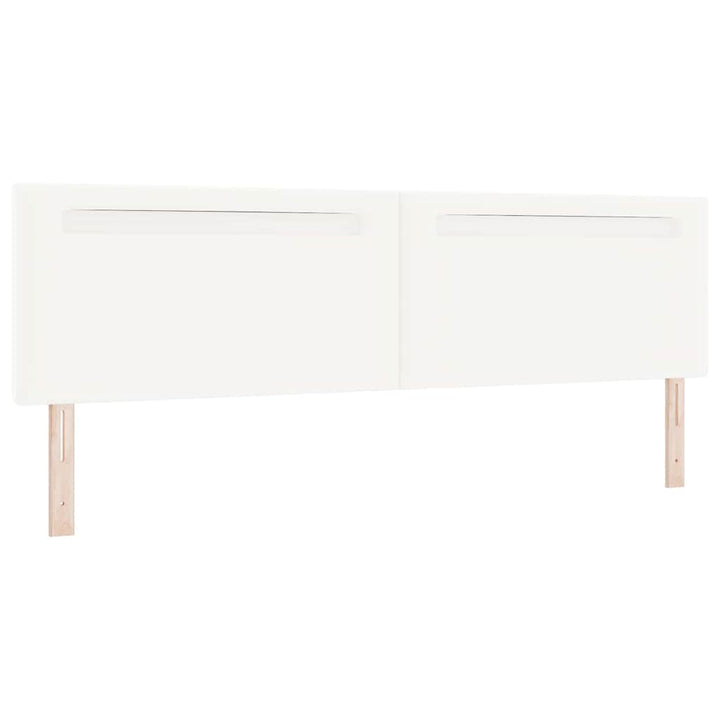 Hovedgærde med LED -strimmellys Vægmonteret Hvid 200 cm PVC